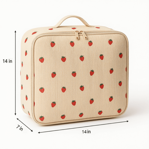 Cotton Corduroy Printed Portable Clothing Storage Bag - Image 2