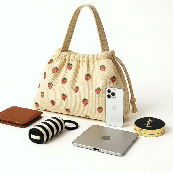 Cotton Corduroy Printed Dreamy Weekend Cloud Bag - Image 3
