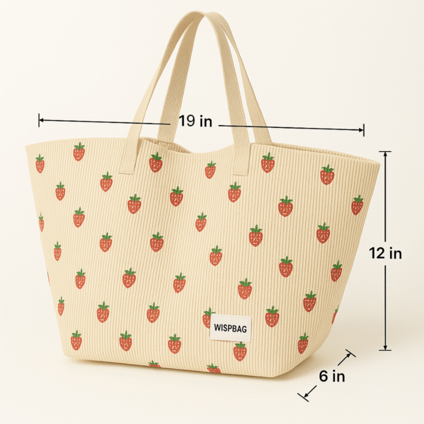 Cotton Corduroy Printed Fashion Weekend Casual Bag - Image 2