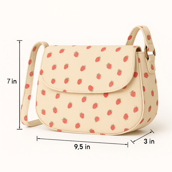 Cotton Corduroy Printed Vintage Saddle Bag - Image 2