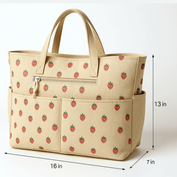 Cotton Corduroy Printed Fresh Women's Beach Bag - Image 2