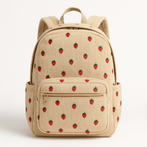 Cotton Corduroy Printed Sweet Girl Backpack
