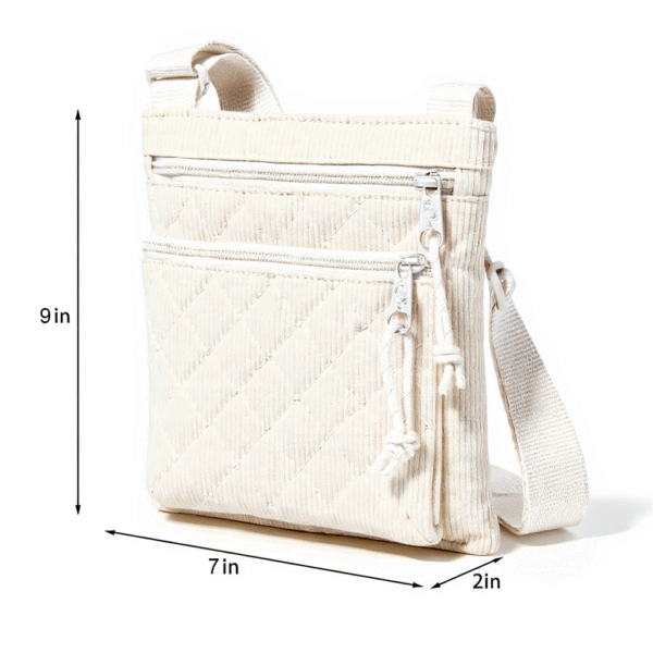 Cotton Corduroy Printed Casual Crossbody Bag - Image 3