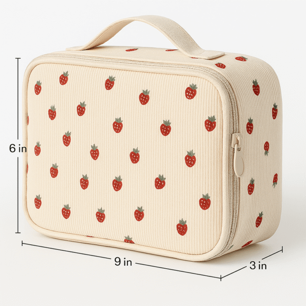 Cotton Corduroy Printed Fashion Data Cable Storage Bag - Image 2