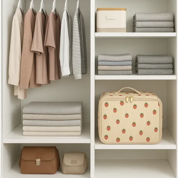 Cotton Corduroy Printed Portable Clothing Storage Bag - Image 3