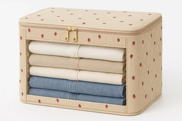 Cotton Corduroy Printed Portable Clothing Storage Bag - Image 4