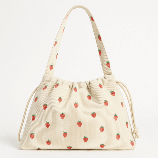 Cotton Corduroy Printed Dreamy Weekend Cloud Bag
