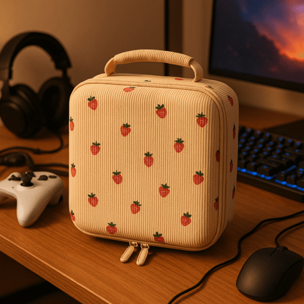 Cotton Corduroy Printed Professional Game Controller Storage Bag - Image 4