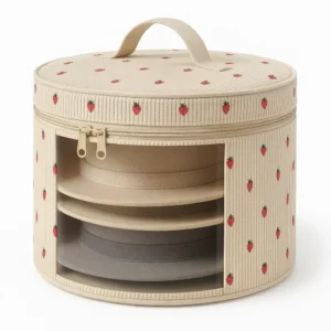 Cotton Corduroy Printed Fashion Hat Storage Bag