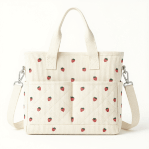 Cotton Corduroy Printed Multi-functional Handbag
