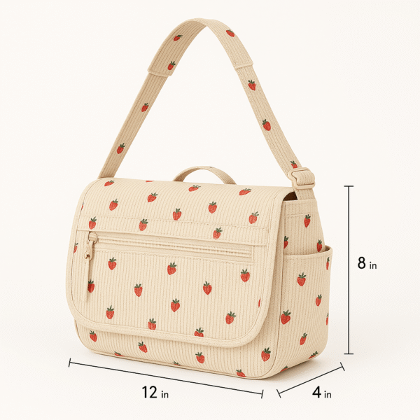 Cotton Corduroy Printed Vintage Women's Messenger Bag - Image 2