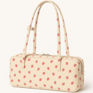 Cotton Corduroy Printed Fashion Baguette Bag