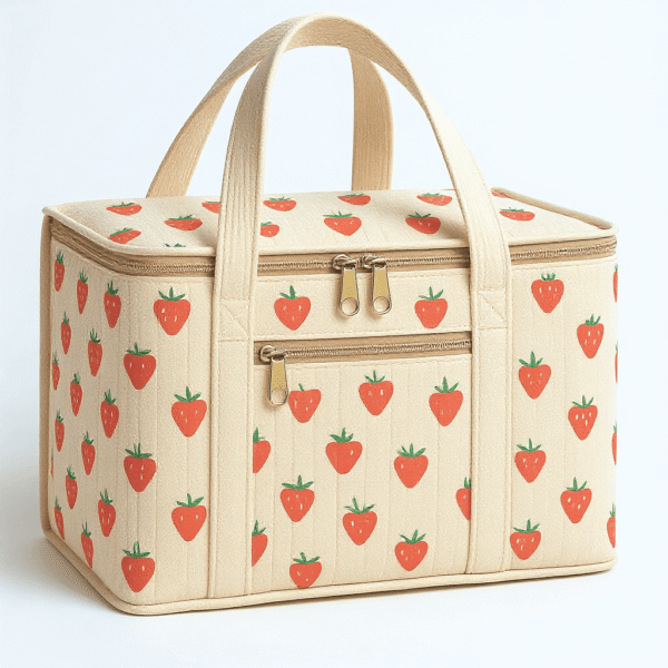 Cotton Corduroy Printed Outdoor Picnic Bag