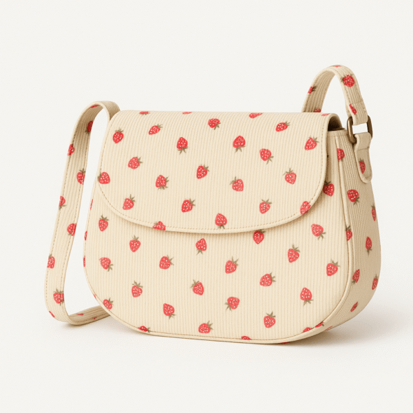 Cotton Corduroy Printed Vintage Saddle Bag