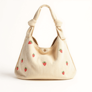Cotton Corduroy Printed Casual Shoulder Bag