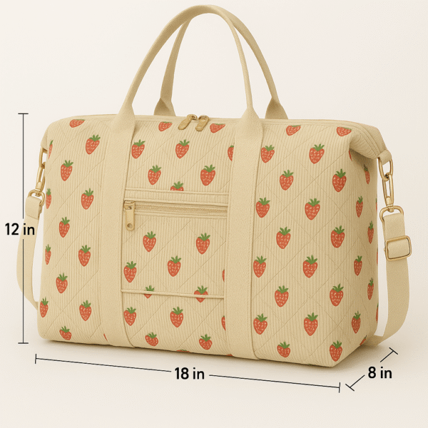 Cotton Corduroy Printed Multi-functional Travel Duffel - Image 2