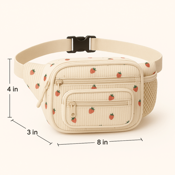 Cotton Corduroy Printed Multi-functional Sports Waist Bag - Image 2