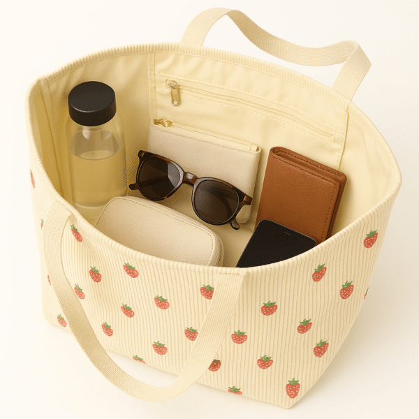 Cotton Corduroy Printed Fashion Weekend Casual Bag - Image 3