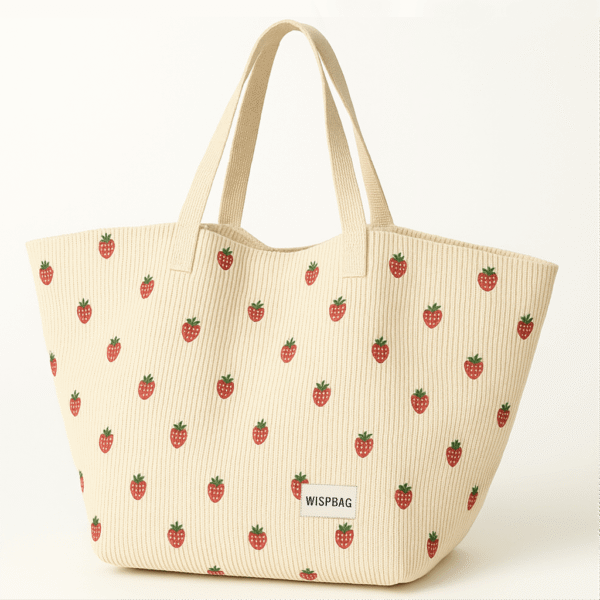 Cotton Corduroy Printed Fashion Weekend Casual Bag