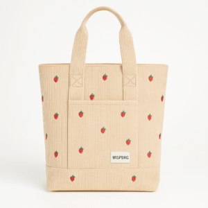Cotton Corduroy Printed Literary Tote Bag