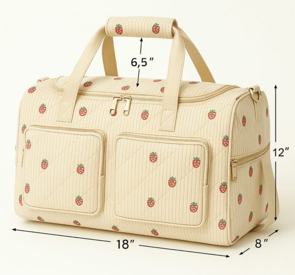 Cotton Corduroy Printed Sports Fitness Bag - Image 2