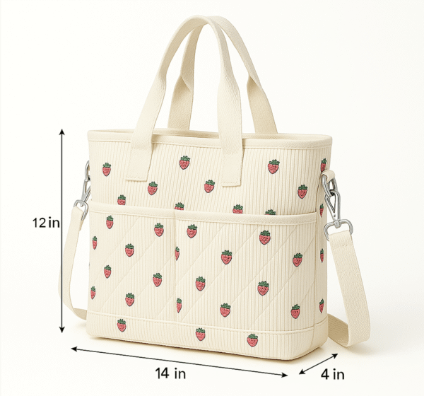 Cotton Corduroy Printed Multi-functional Handbag - Image 2