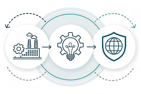 An infographic showing the WispBag network: Guangzhou for R&D, Henan for mass production, and Indonesia for strategic compliance.
