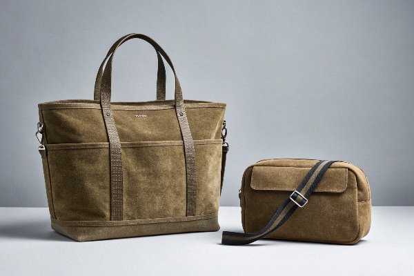 Side-by-side comparison of a stylish corduroy tote bag and a chic corduroy crossbody bag.