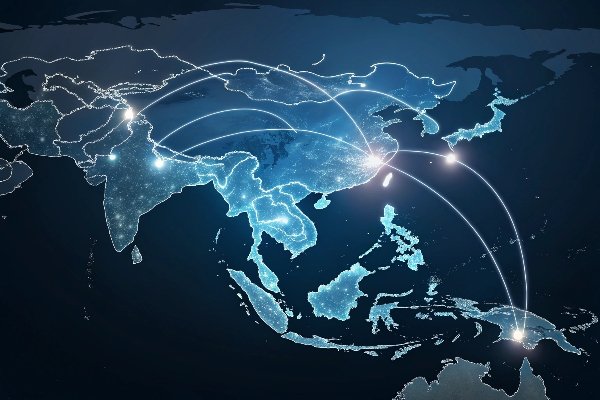 An infographic showing the connection between WispBag's three manufacturing locations: Guangzhou, Henan, and Indonesia.